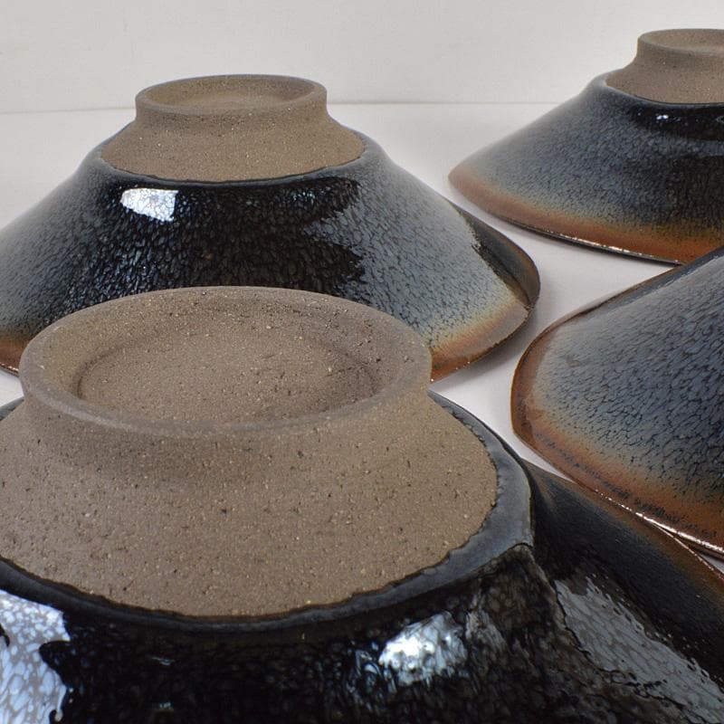 茶道具　松林 廣作　天目三稜組鉢　5客　共箱　M　R6785