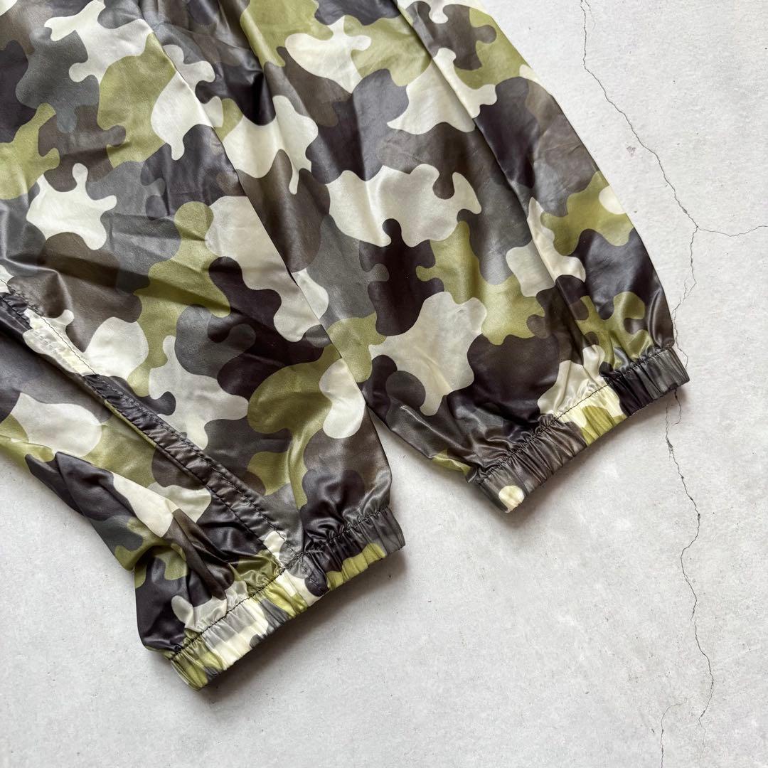 PEARLY GATES カモフラ迷彩柄 ナイロン フードジップジャケット ロゴ