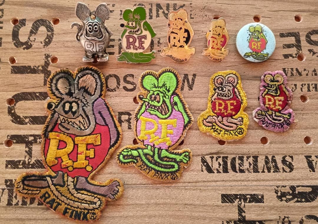 ラットフィンク ピンバッジ 缶バッジ ワッペン 9点セット RATFINK