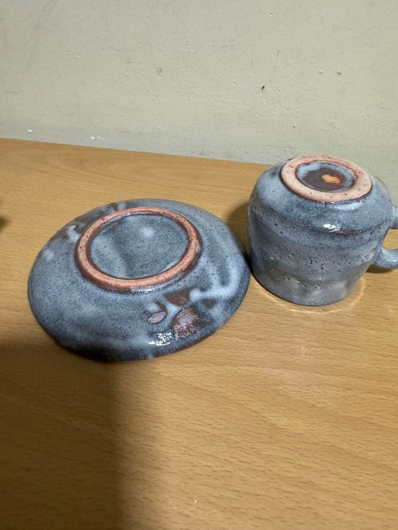 志野 加藤健 美濃焼 濃州半右衛門窯陶器　カップ　ソ一サ一　新品5点セット