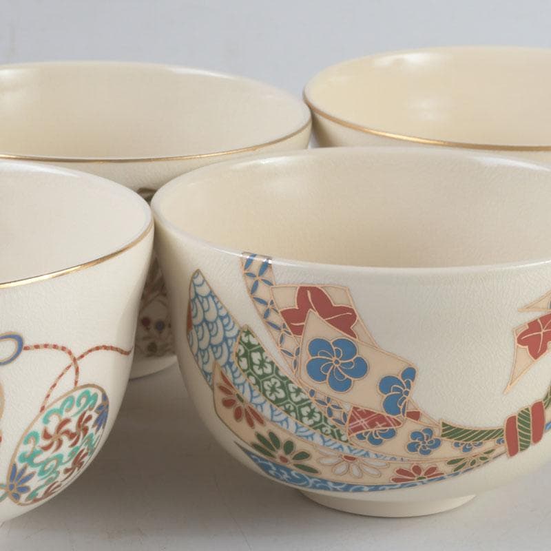 茶道具　京焼　清水焼　宮地英香　小栗龍靖　井原瑞雲など　茶碗　八客　V9244A