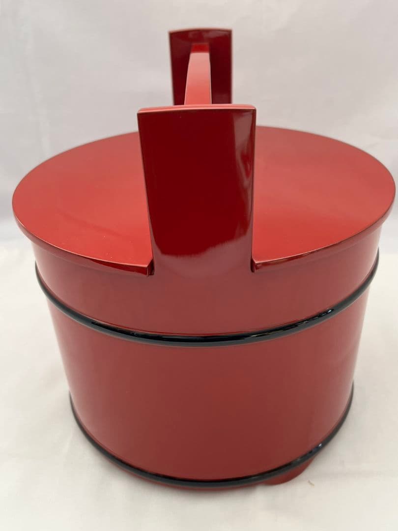 朱塗 黒筋 手桶 水指 塗師 林照峰 茶道具