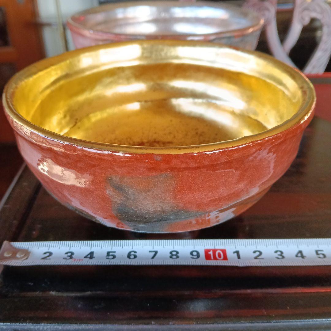 佐々木松楽作　赤楽茶碗