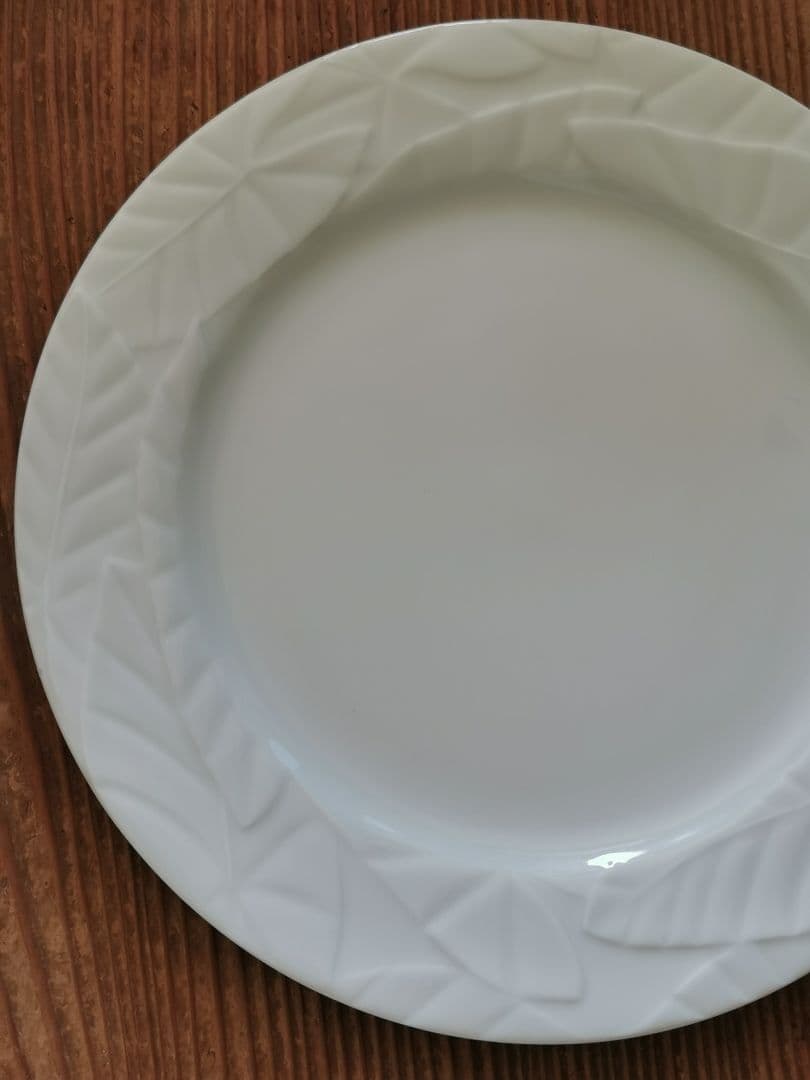 アンティーク/ヴィンテージ 仏リモージュ リーフレリーフ 30㎝ディナープレート