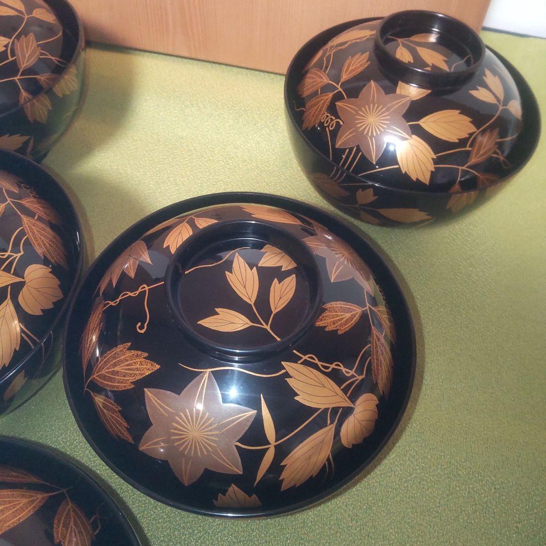 輪島塗 吸い物椀 鉄線 蒔絵 前田定治郎謹製 椀 蓋付 御椀