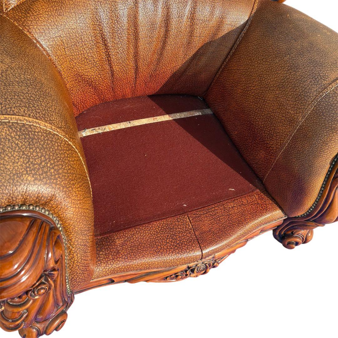 【送料込】ロココ調　ヴィンテージソファー　1Pソファ　ヨーロピアン　アンティーク