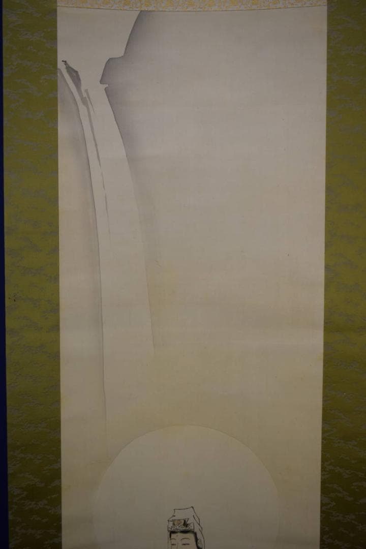 真作/山川永雅/岩上聖観音/桐共箱付/布袋屋掛軸HG-737