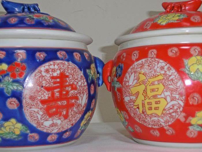 ☆中国美術☆中国陶磁器☆乾隆年製☆色絵☆福寿☆幾何学☆希少☆蓋付☆小物入れ☆