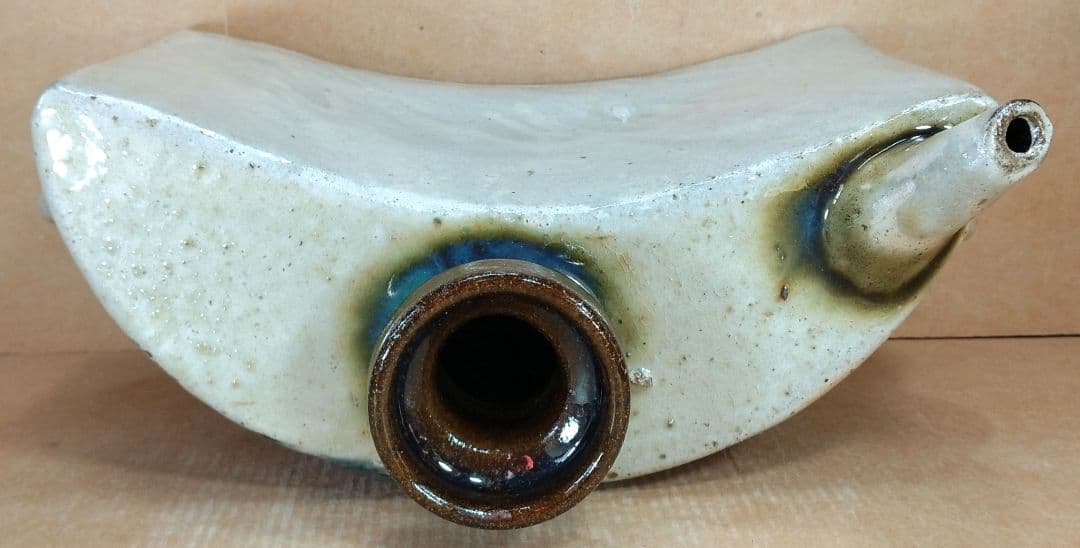 【本物保証】金城次郎 魚紋抱瓶 共箱(本人書付）栞 ヤナゲンプライス票 人間国宝