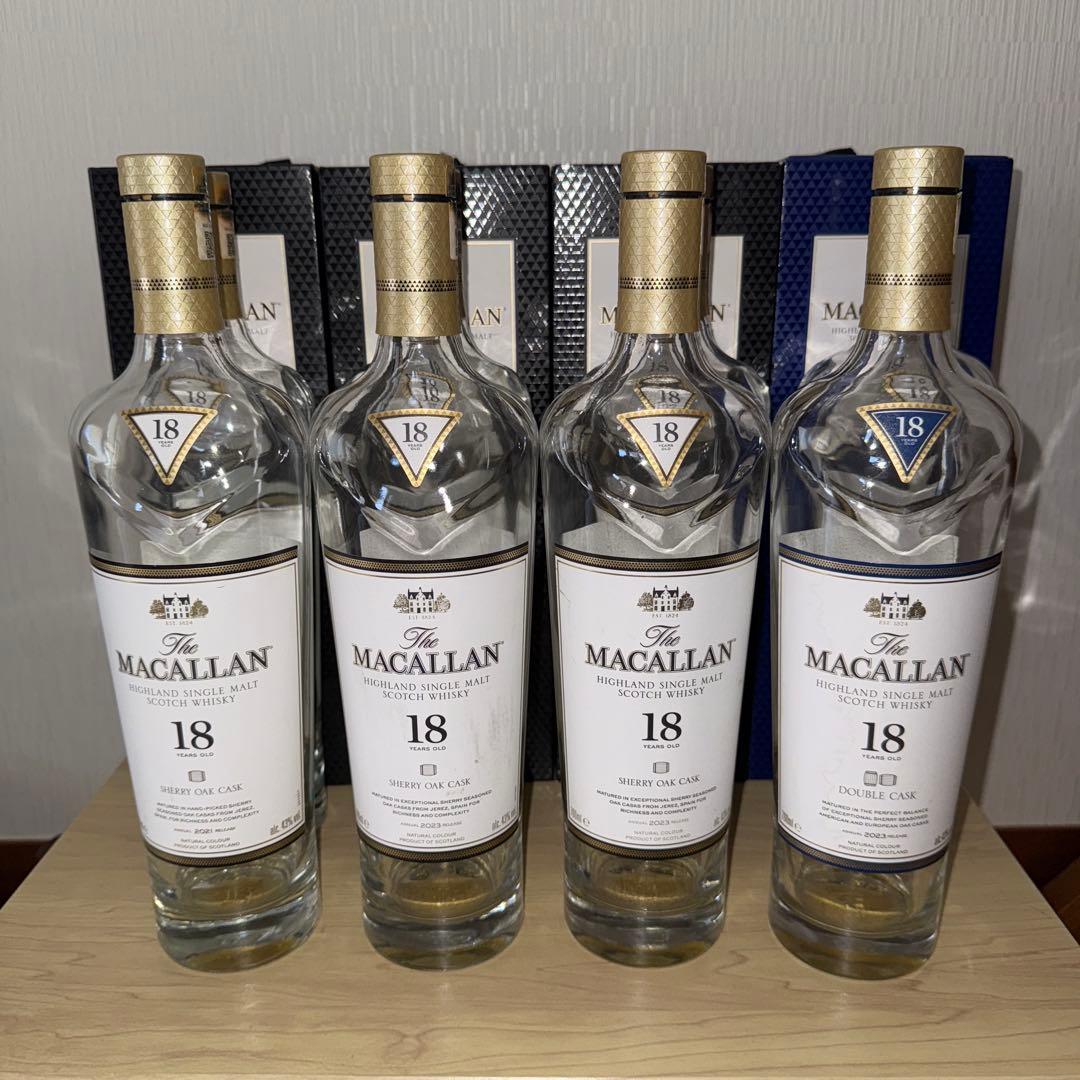 マッカラン18年　空瓶　未洗浄　化粧箱付き　計8セット