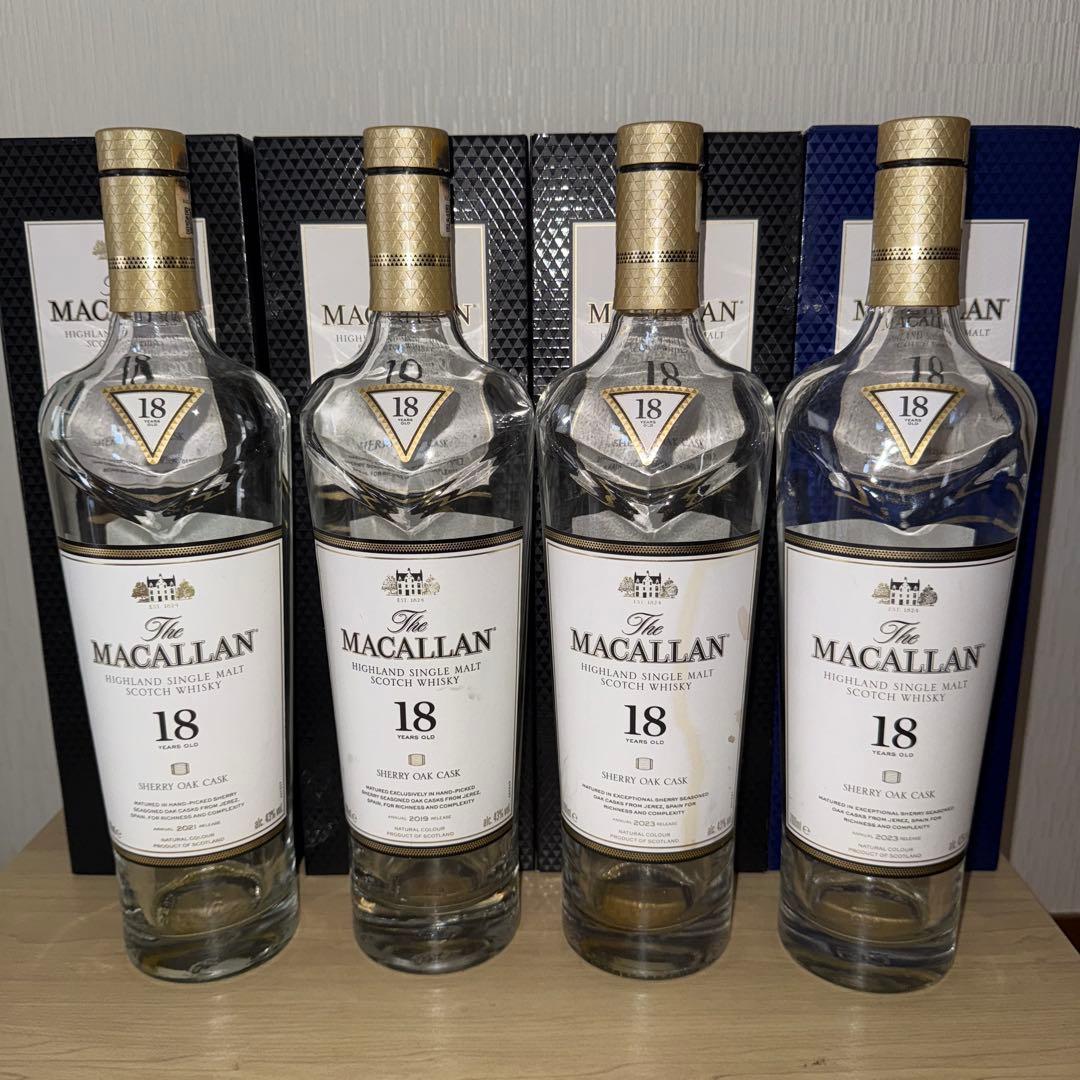 マッカラン18年　空瓶　未洗浄　化粧箱付き　計8セット