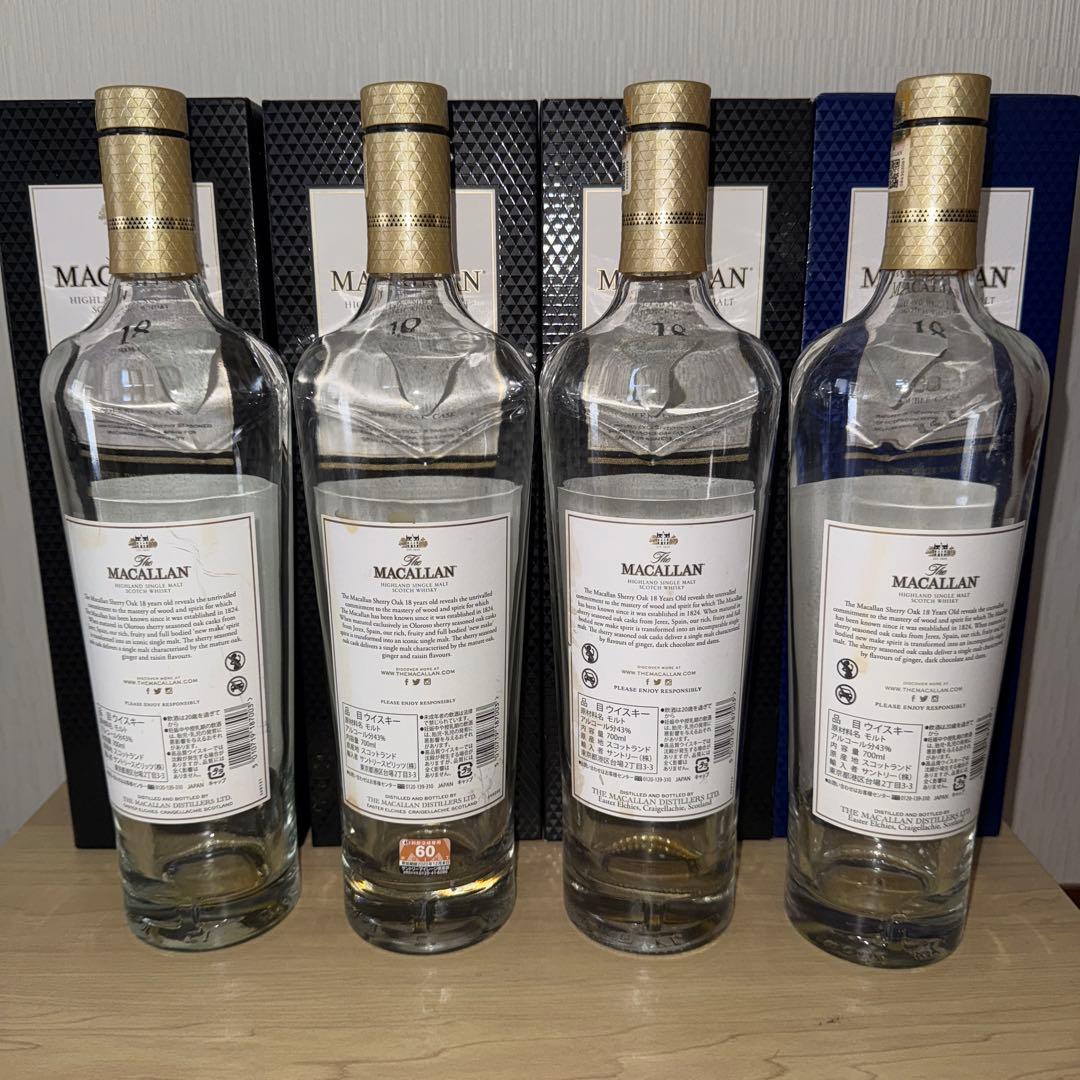 マッカラン18年　空瓶　未洗浄　化粧箱付き　計8セット