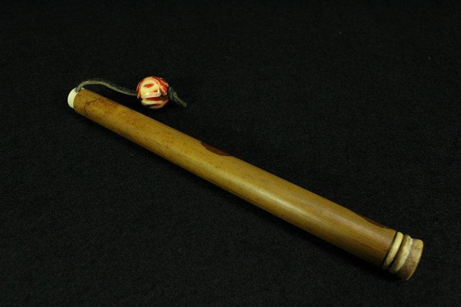 古美術 斑竹 鶴天 根付 提げ物 時代物(K-BB488)