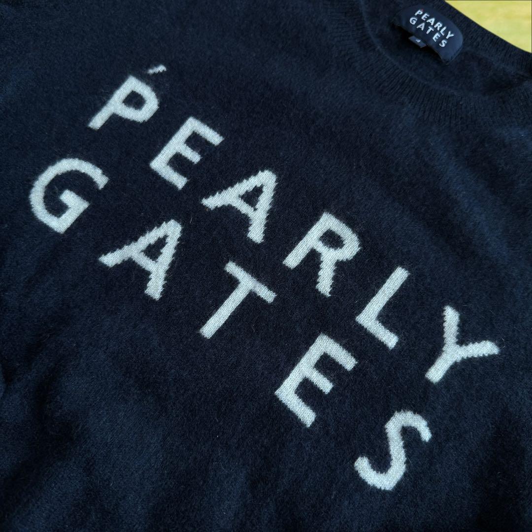 カシミヤ100% パーリーゲイツ　ニット　セーター　紺　濃紺　4 M〜L相当