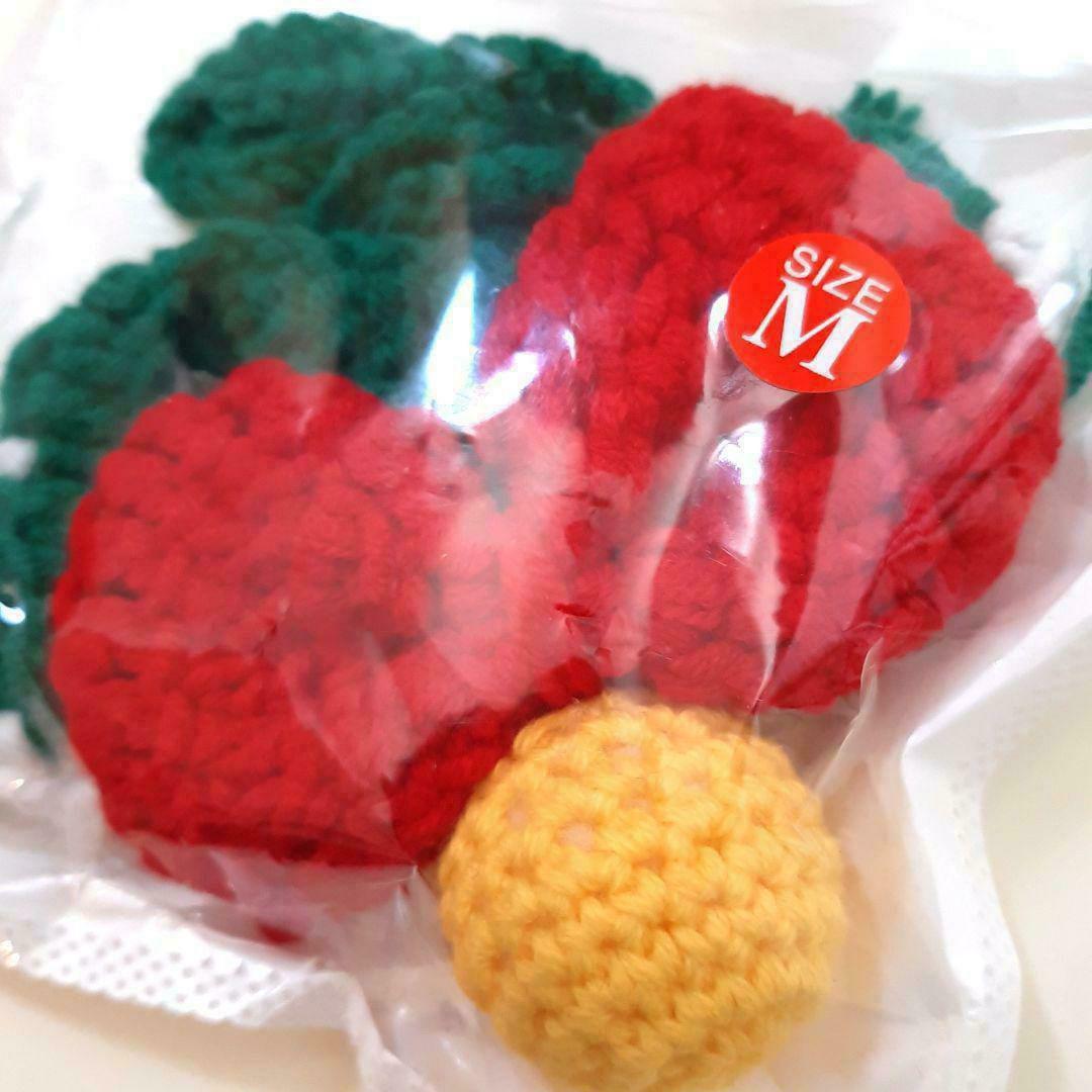 【Ｍ】猫 犬 首輪 蝶ネクタイ ベル 調整可能 編み物 軽量