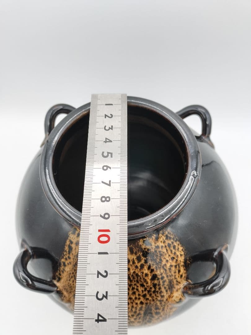 c883 茶壺　飾り壺 梅花金襴手 萬代草山 木箱 茶道具 古物