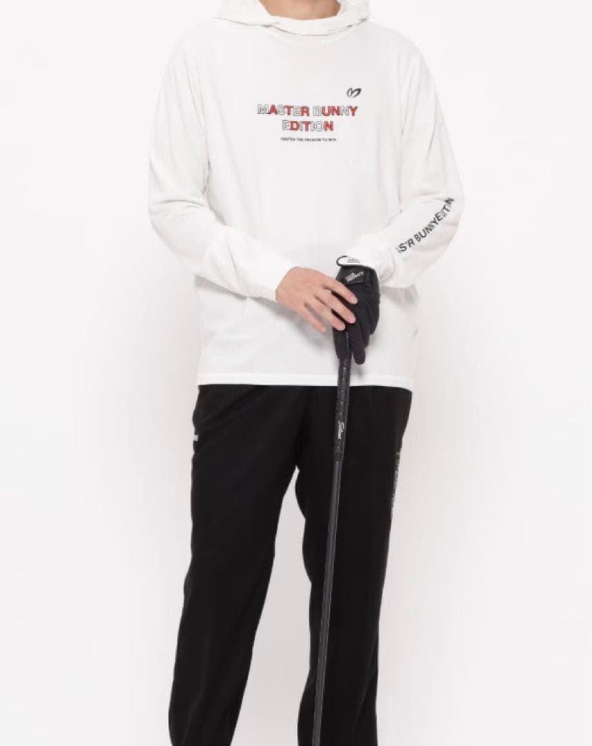 新品 パーリーゲイツ マスターバニー ベアスムース フーディ(5)サイズL/白