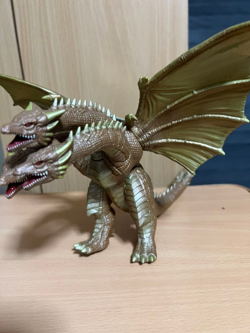 ☆バンダイソフビ東宝怪獣シリーズ☆白亜紀型キングギドラ1998タグ付き☆ゴジラ☆