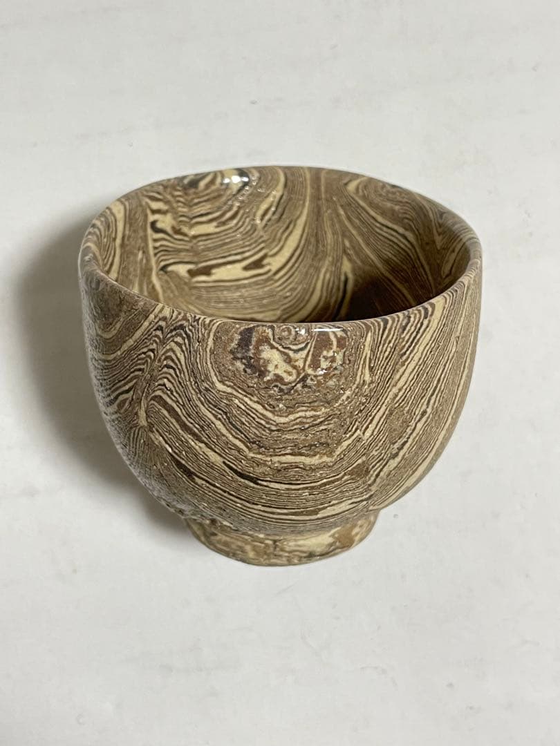 初代　水野双鶴　練込ぐい呑