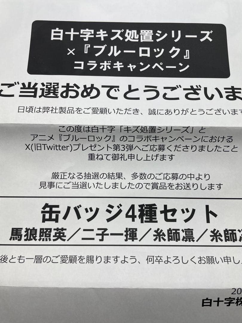 世界200枚限定 ブルーロック 全12種コンプ 白十字 缶バッジ 証明書付属