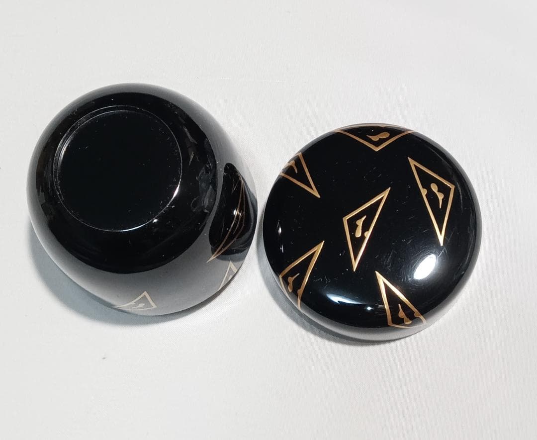 茶道具　塗師　米本龍斎作　鱗鶴蒔絵大棗　美品！！