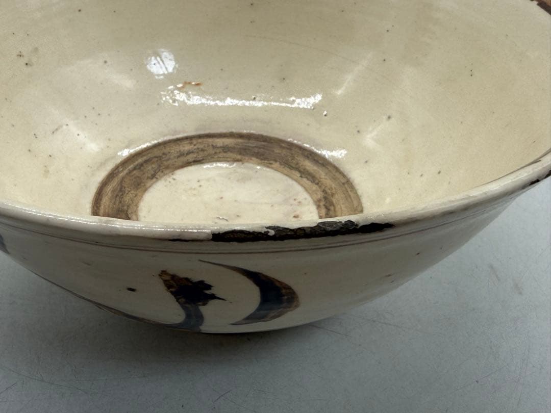 中国　宋時代　磁州窯　鐡釉茶碗　共箱　アンティーク　送料込み251219