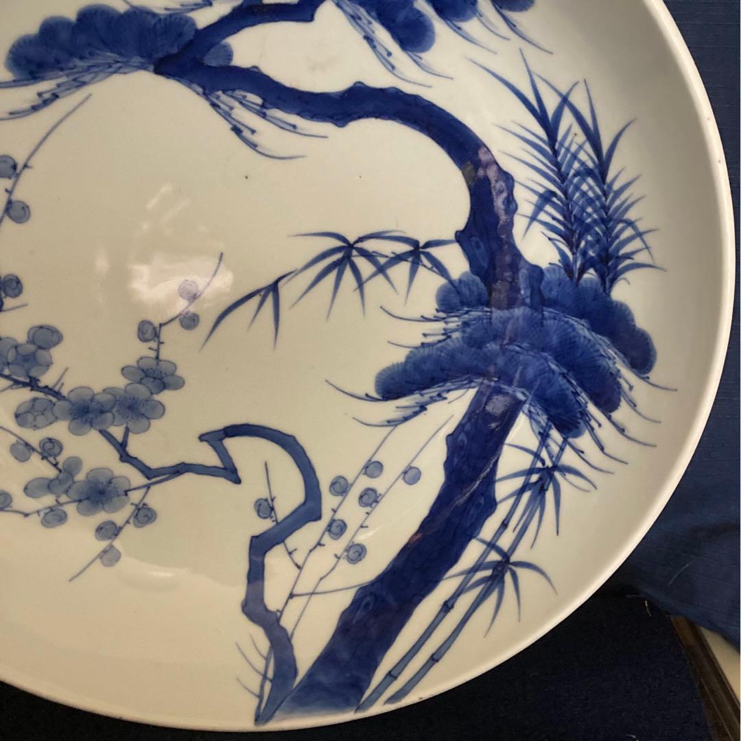 鍋島　松樹紋大皿　櫛高台