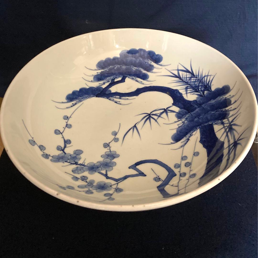 鍋島　松樹紋大皿　櫛高台