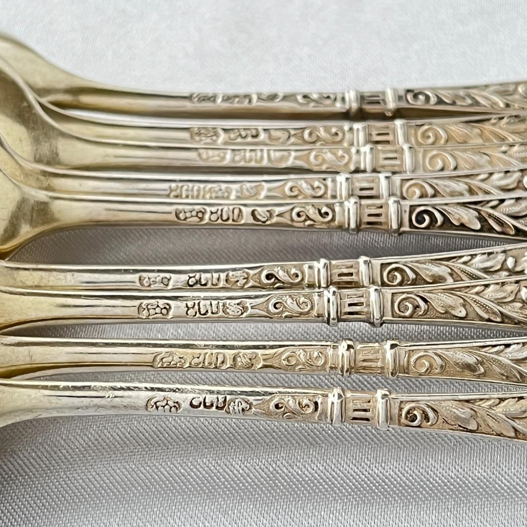 【ドイツ】モカスプーン 9本【純銀】 10.5cm