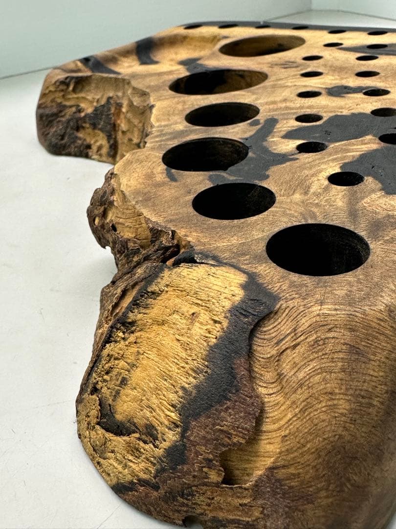 特大黒柿のフライタイイング用ツールスタンド