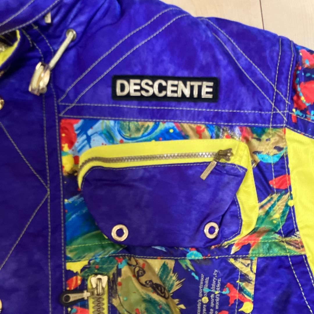 レア★美品★DESCENTE スキースノーボードウェア上下カラフル紫黄色Ｏサイズ