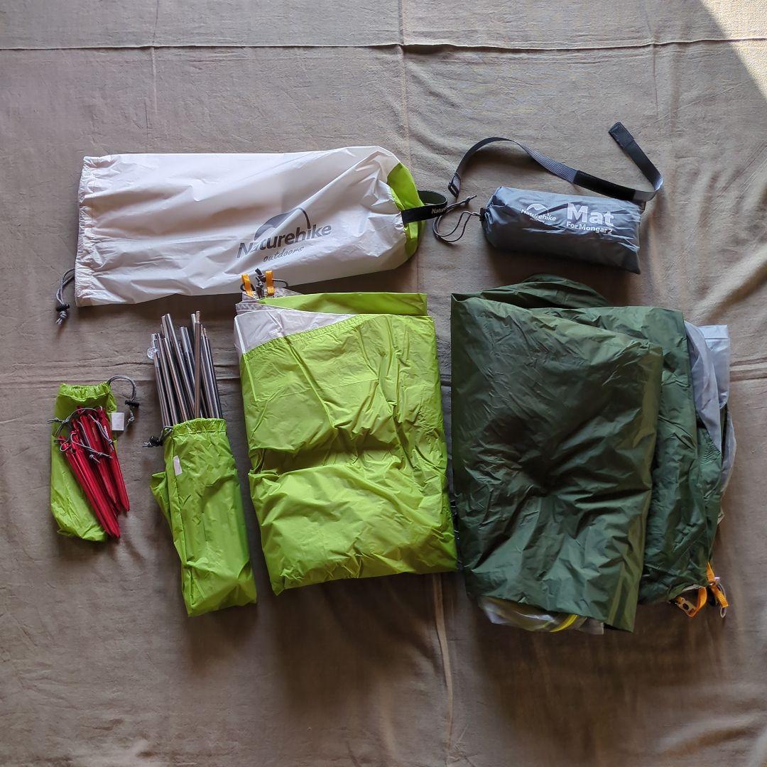 Naturehike Mongar 2 2人用テント グリーン/ホワイト