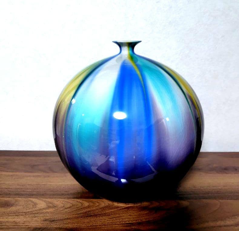 九谷焼　博峰窯　高さ25cm　釉彩　柴田博