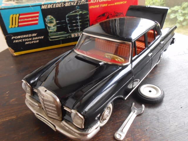 傑作★超希少！縦目 ベンツ 220S S.S.S. 大型 ブリキ 玩具 箱付