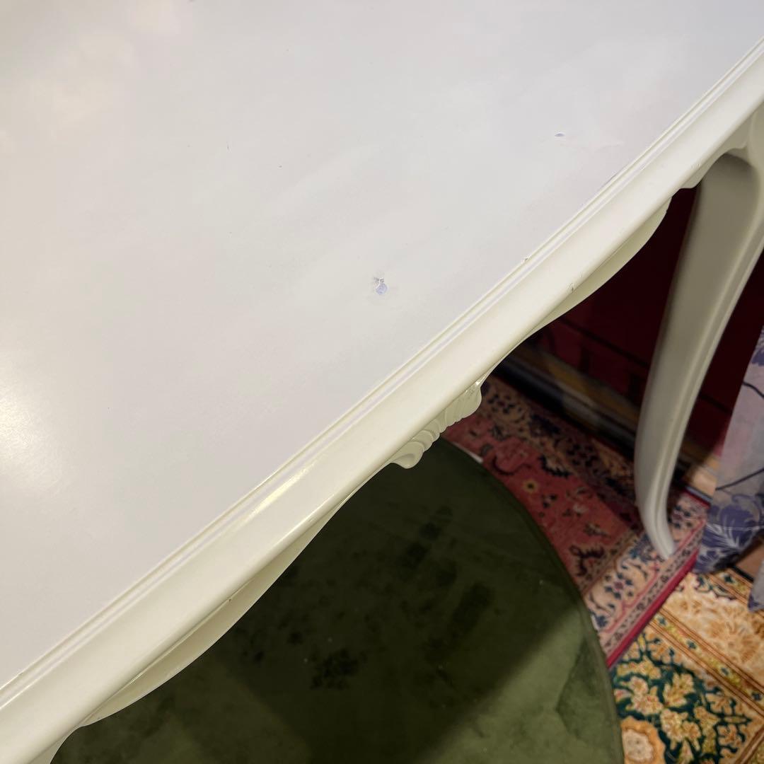 ホワイトシャビー　リモージュ　猫足 クラッシック　ダイニングテーブル