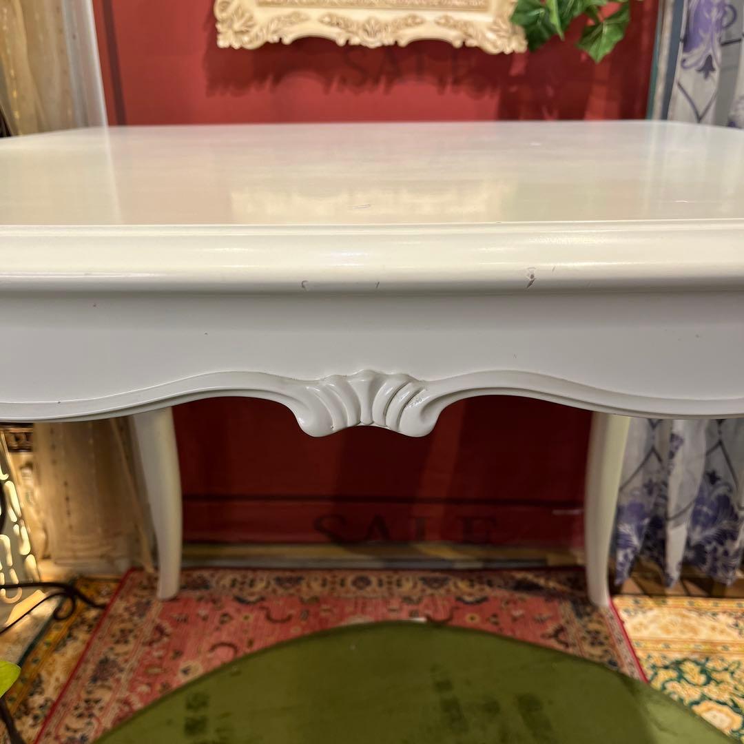 ホワイトシャビー　リモージュ　猫足 クラッシック　ダイニングテーブル