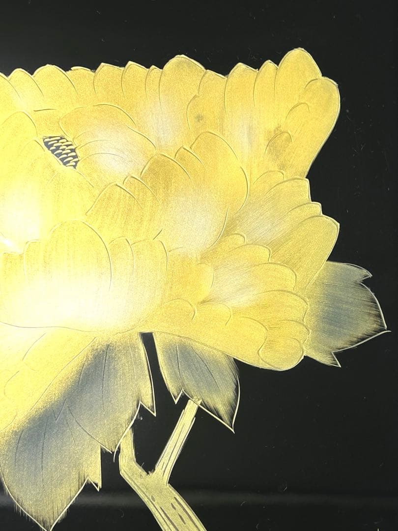 新品レア！松田林山作　漆器蒔絵 重箱 文箱　花模様 黒色