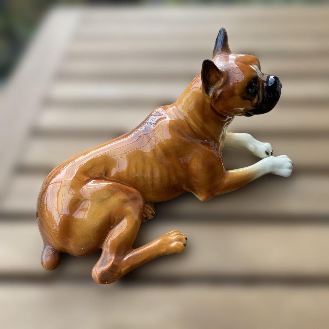 陶器製犬像 ボクサー　米国輸出用日本製 NAPCOWARE ベイビーアニマル