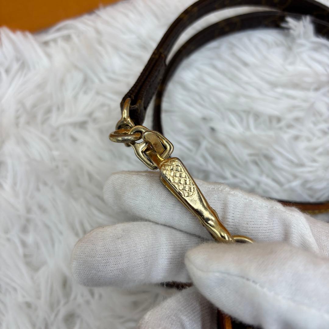 【美品✨】Louis Vuitton モノグラム レザー　小型犬用首輪　リード