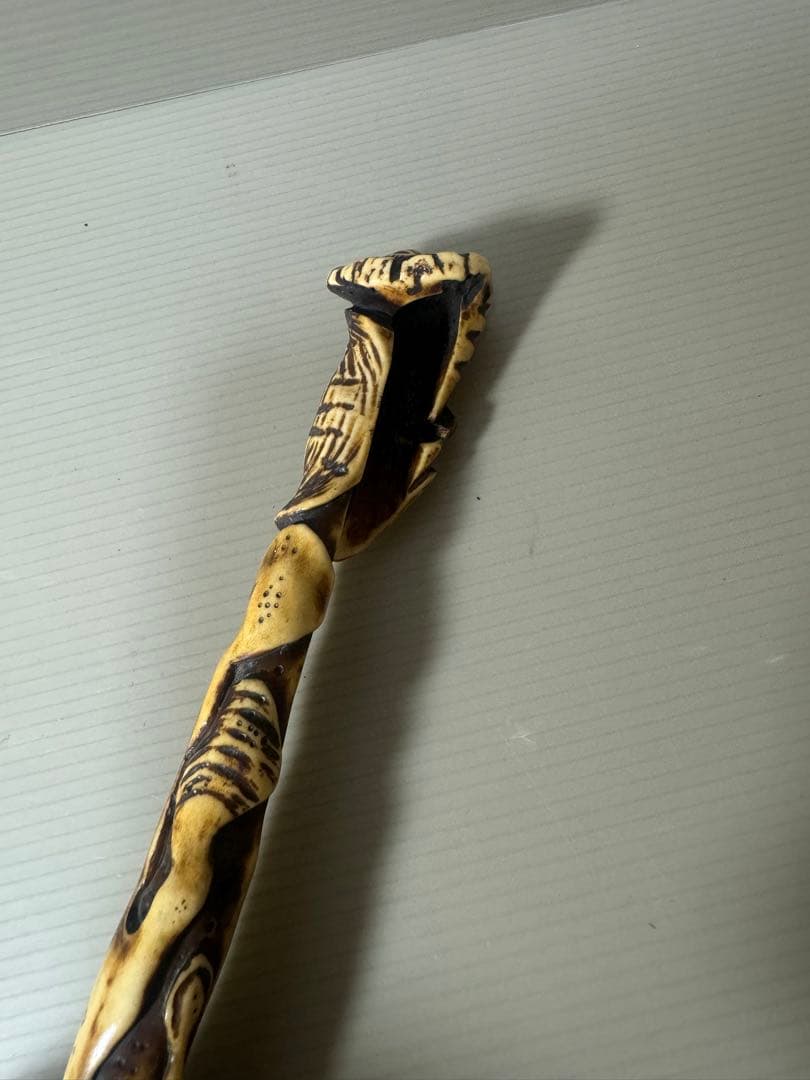 2123 骨董　煙管筒　堤物　彫刻物　時代物