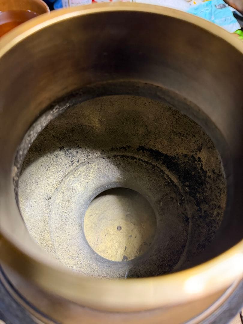 高岡銅器　米田陵山　薄端　楼閣山水図　龍耳獣足　ビンテージ