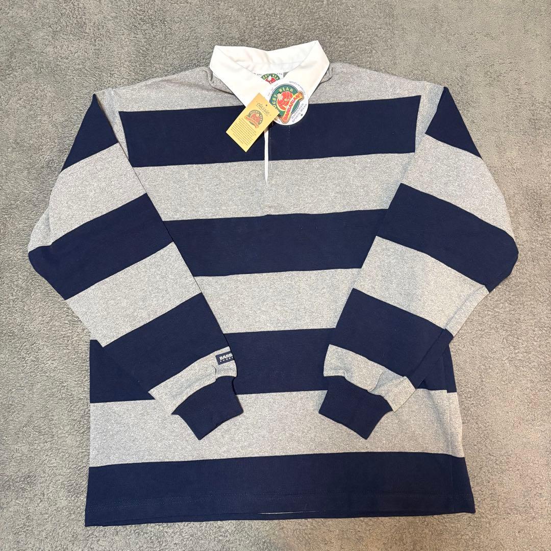 【新品】バーバリアン BARBARINA ラガーシャツ XL グレー ネイビー