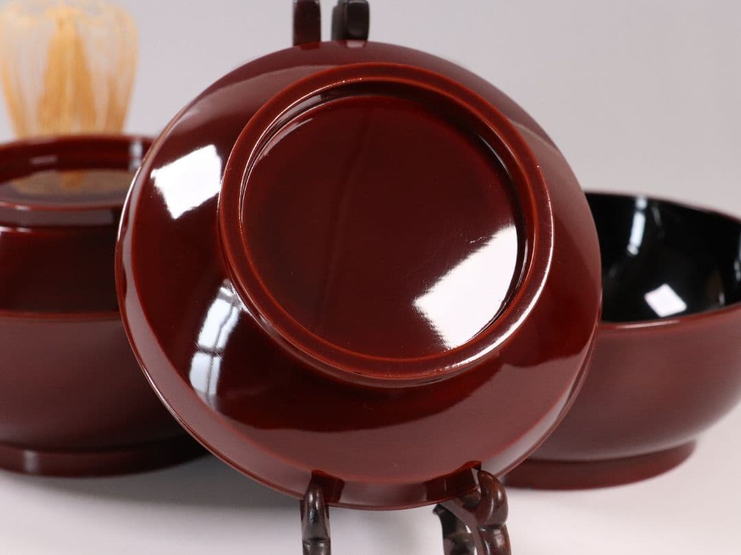 専用10客まとめ CM5 時代 加賀蒔絵 鳥図 溜塗内黒 椀 三客 木製 雉春草