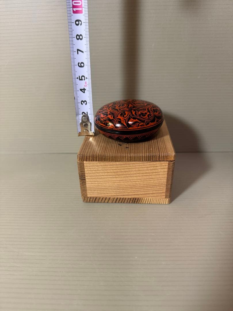 2770 讃岐 蒟醤塗 キンマ 丸香合 富山昇斎造 茶道具　未使用