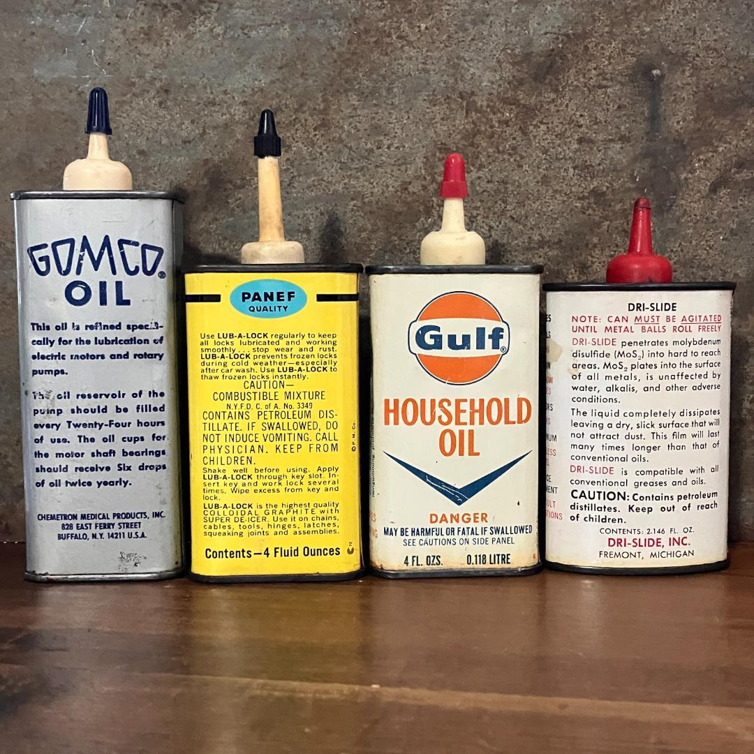 オイル缶4本★1950s-60s／USA／vintage／アメリカ