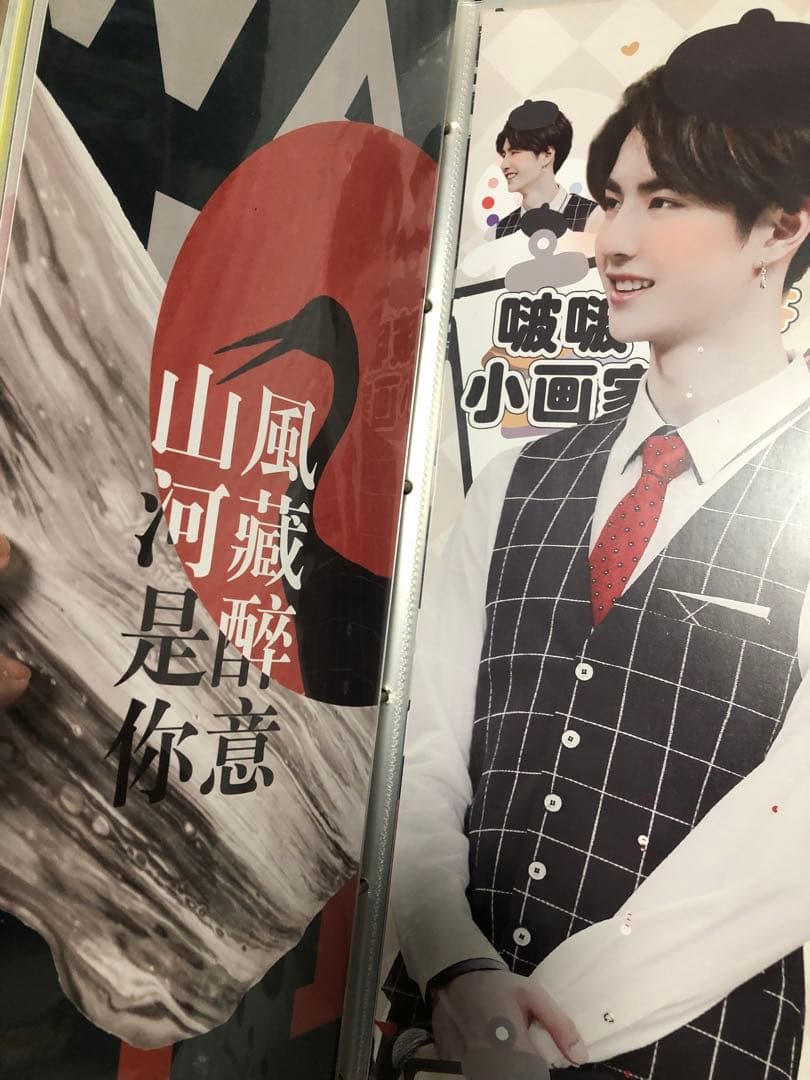 王一博 肖战 肖戦 バインダー＋手幅スローガン・応援カード他 カード満載アルバム