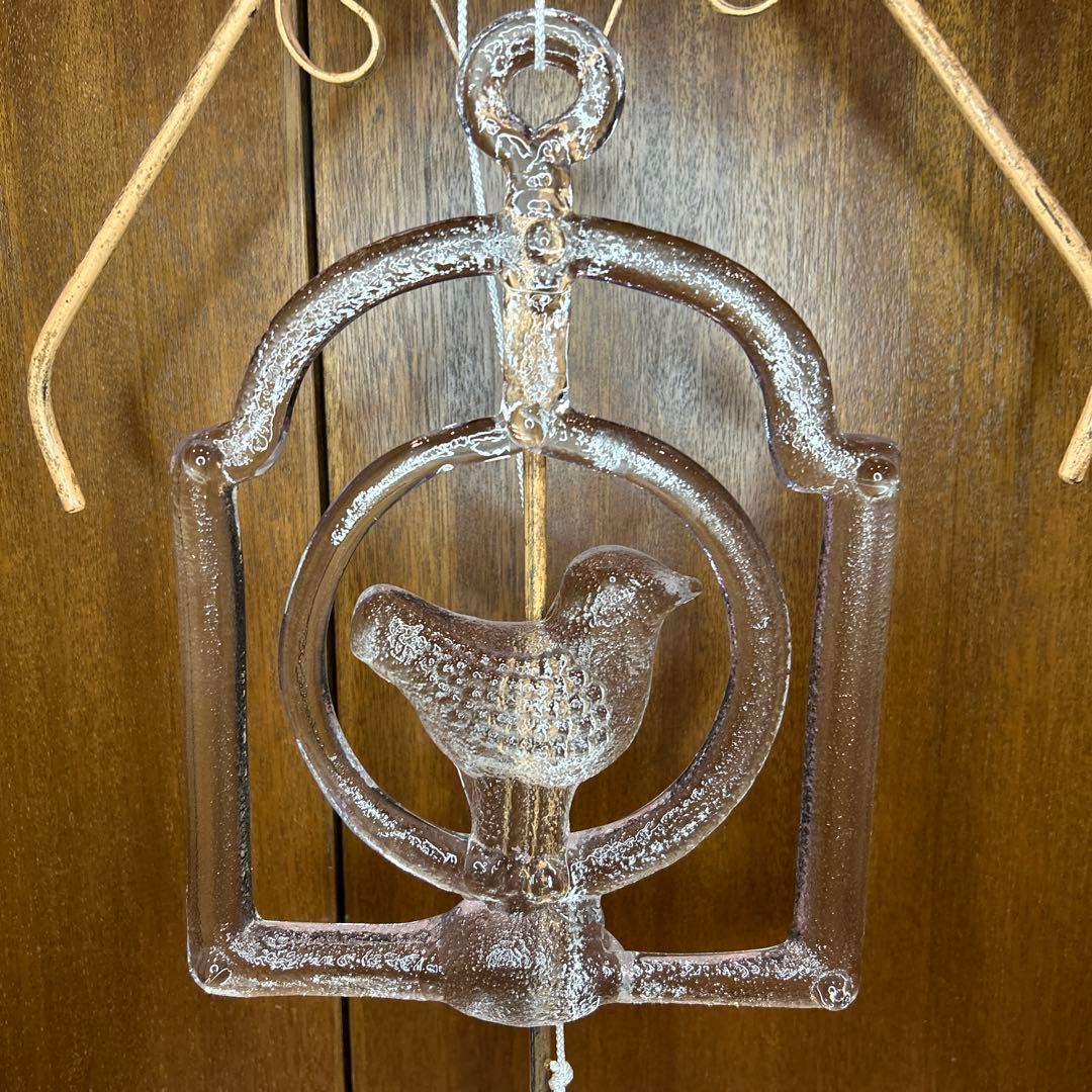 北欧ヴィンテージコスタボダ ガラス鳥のサンキャッチャー バーティル・ヴァリーン