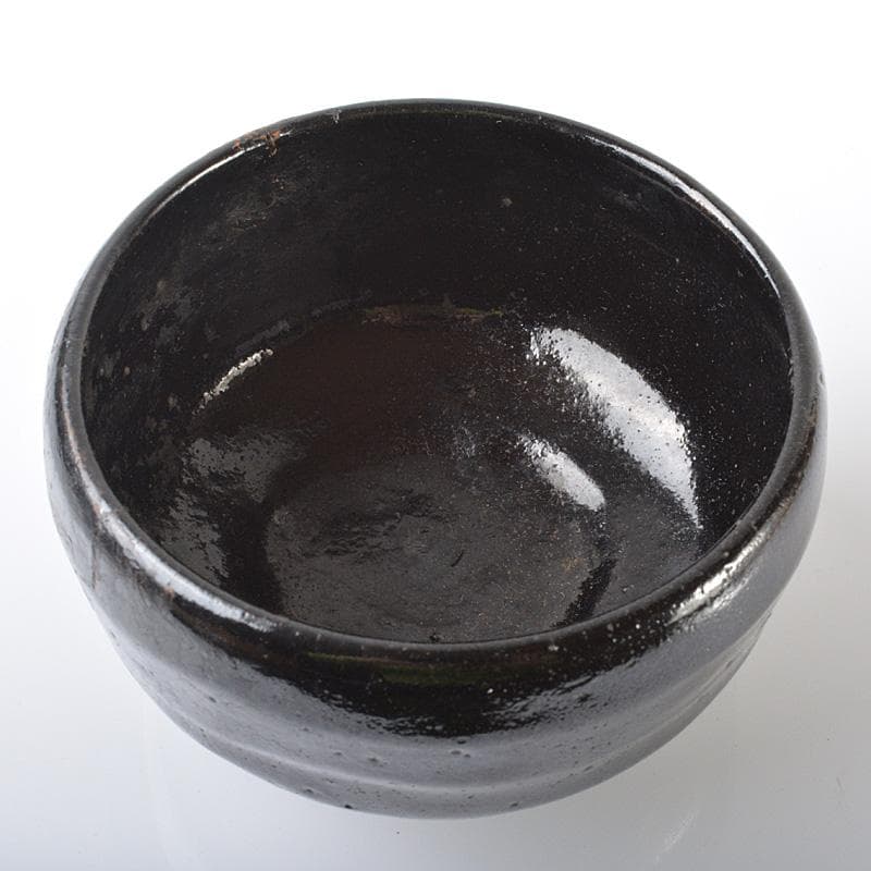 茶道具　楽吉左衛門　黒楽平茶碗　時代箱　V　R6274