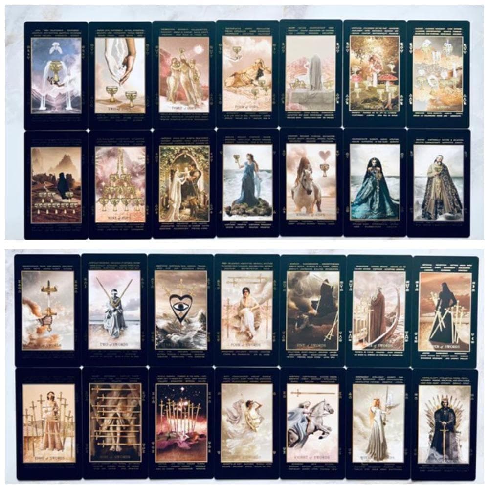 【限定特価品】高級感溢れる美しいカード✨明晰夢タロットカード ブラックver