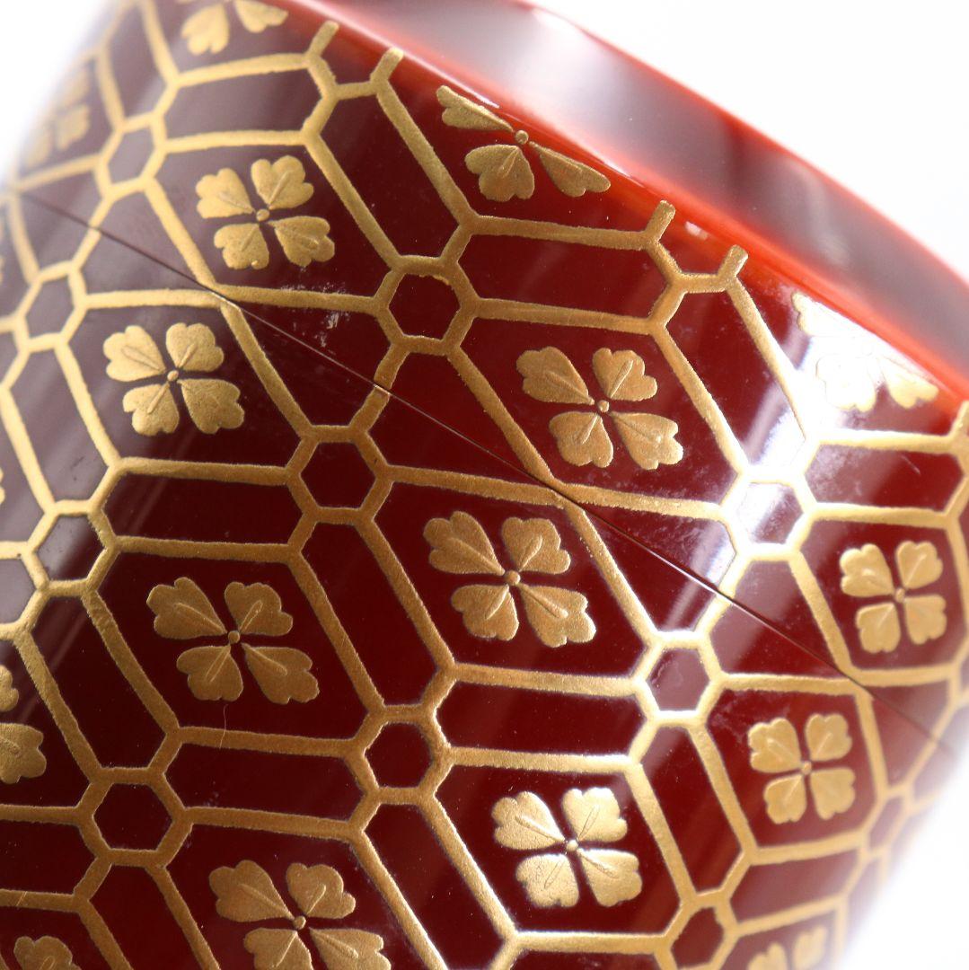 清瀬一光作 小紋菊桐蒔絵 雪吹 薄茶器 金梨子地 茶道具 共箱　ST950　N8